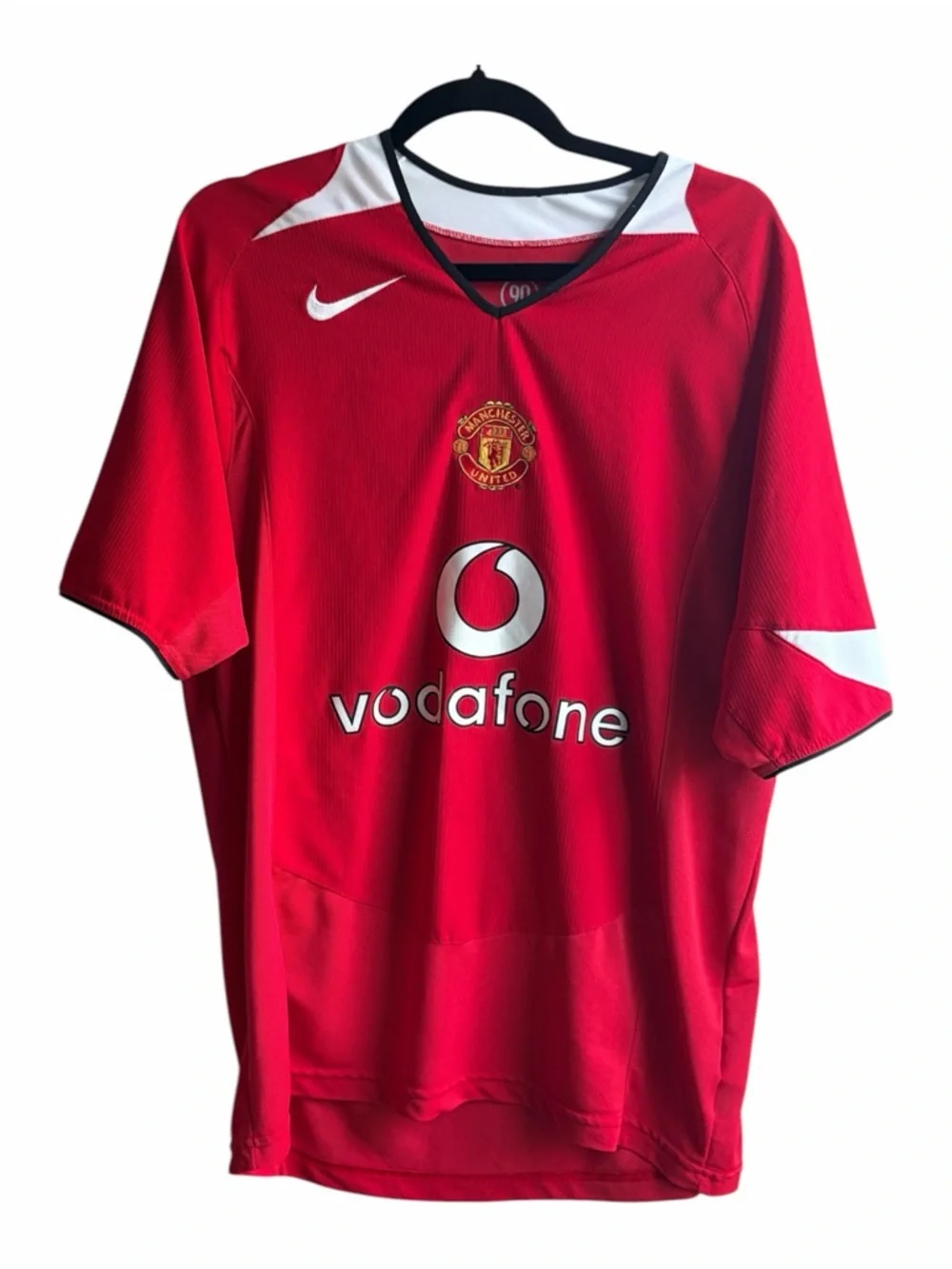 Nike‎ Manchester United Vodafone Jersey Red Soccer Shirt Mens L 2005 Era